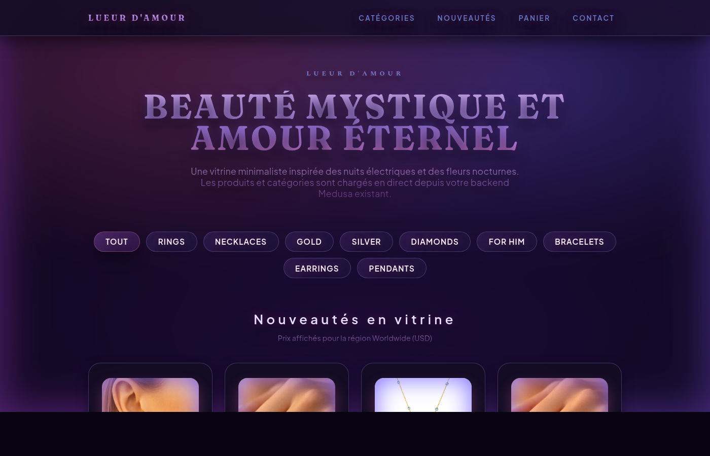 Storefront Minimalist Goth website preview